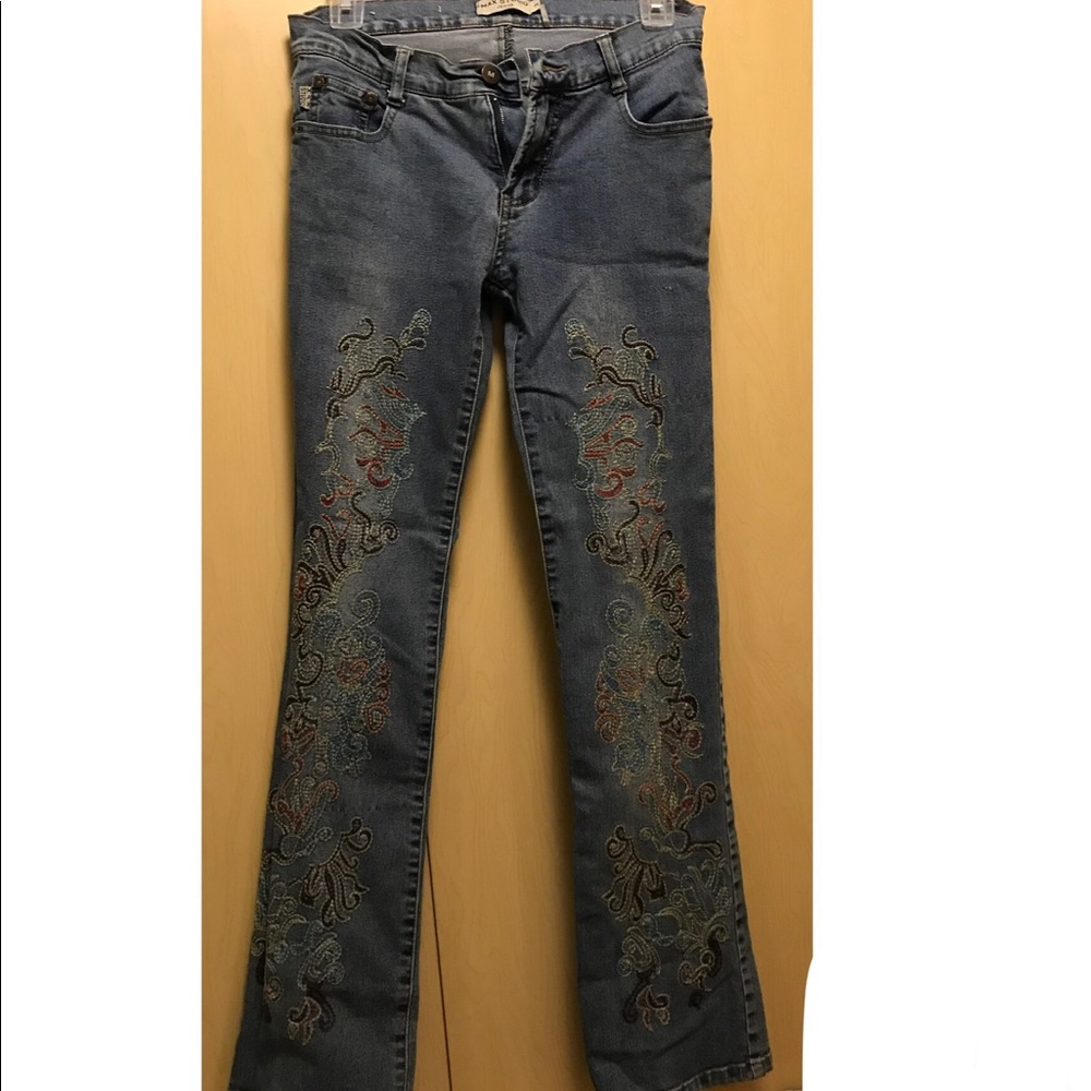 Embroidered Max Studio Slim Fit Jeans
